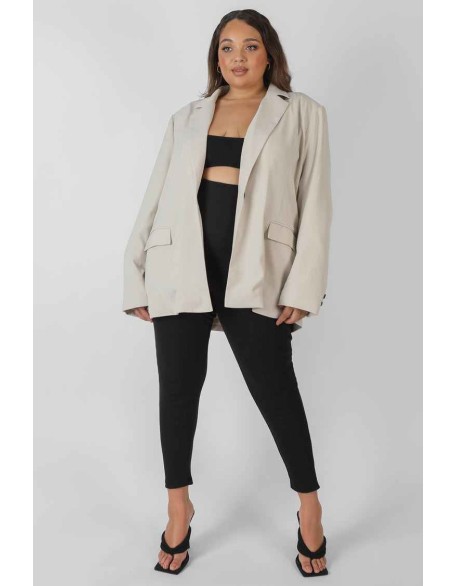 Curve Relaxed Blazer Stone