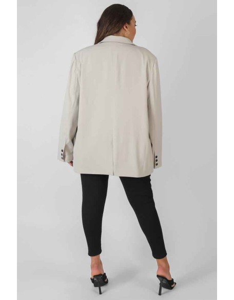 Curve Relaxed Blazer Stone