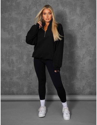 Kaiia Premium Rib Seamless Leggings Black