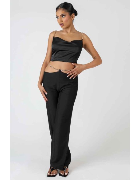 Chain Detail Trouser Black