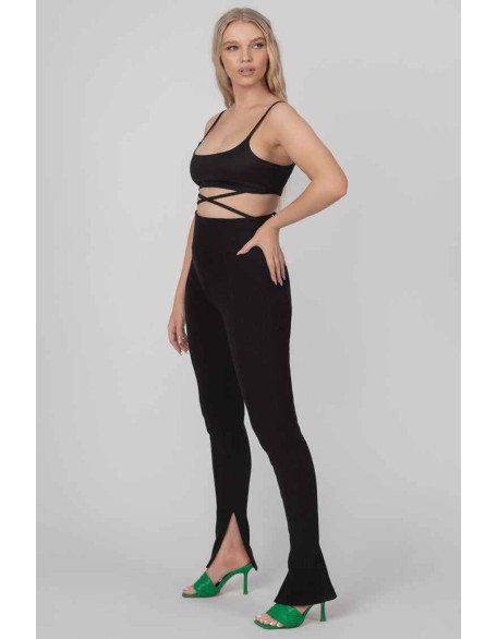 Strappy Tie Cropped Bralet Black