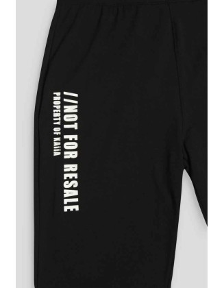 Curve Slogan Legging Black