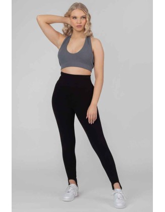 Rib Stirrup Legging Black