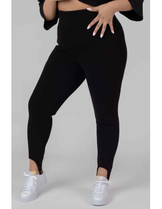 Curve Rib Stirrup Legging Black