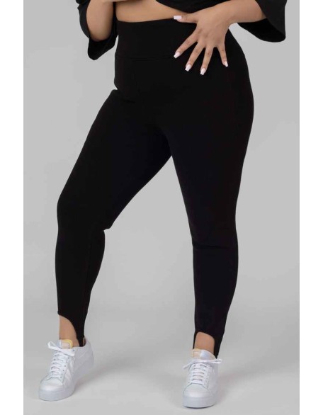 Curve Rib Stirrup Legging Black