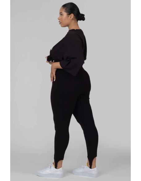 Curve Rib Stirrup Legging Black