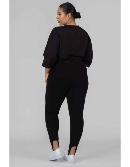 Curve Rib Stirrup Legging Black