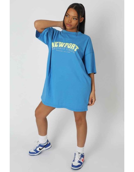 Newport Graphic T-Shirt Dress Blue