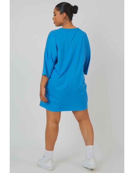 Curve Newport Graphic T-Shirt Dress Blue