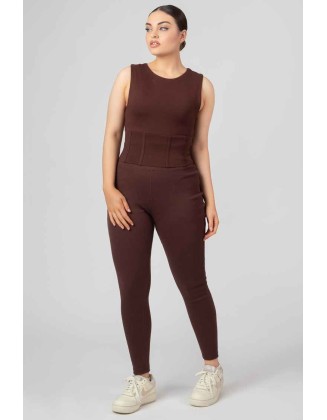 Corset Detail Top Chocolate
