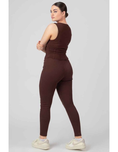 Corset Detail Top Chocolate