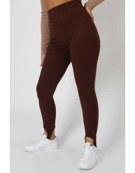 Scoop Stirrup Corset Legging Chocolate