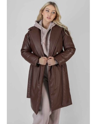 Padded Pu Trench Chocolate