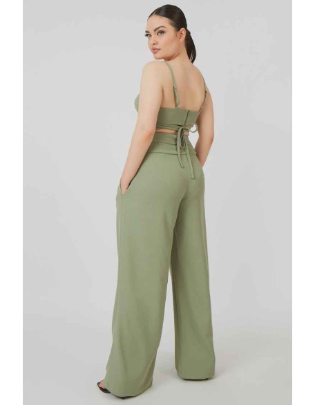 Premium Tie Wrap Detail Bralet Sage