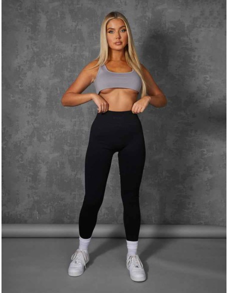 Raw Hem Scoop Neck Crop Top Grey