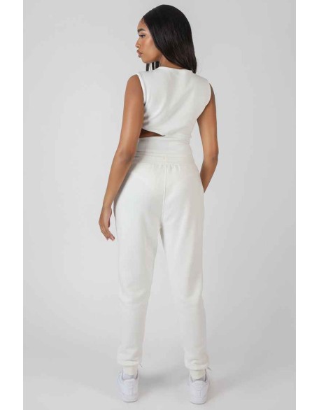 Oversized Fit Seam Front 90S Joggers Ecru