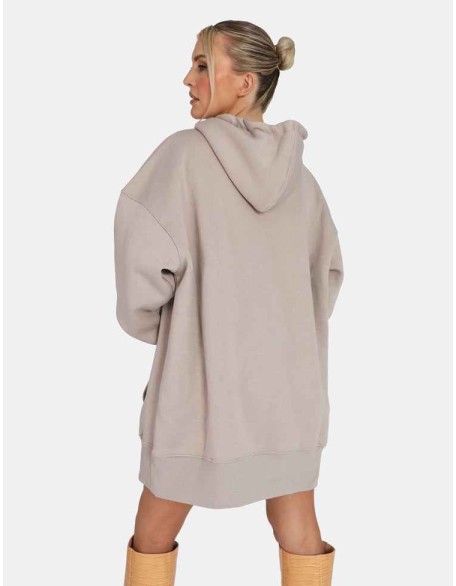 Oversized Sweat Hoodie Dress Ash