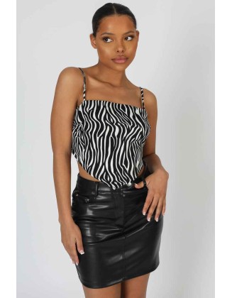 Zebra Print Handkerchief Top