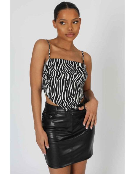 Zebra Print Handkerchief Top