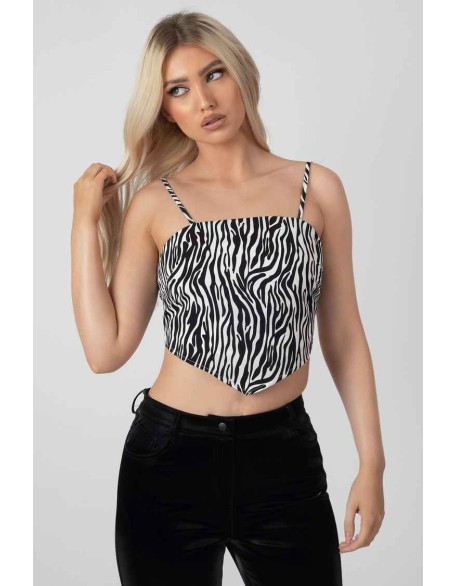 Zebra Print Handkerchief Top