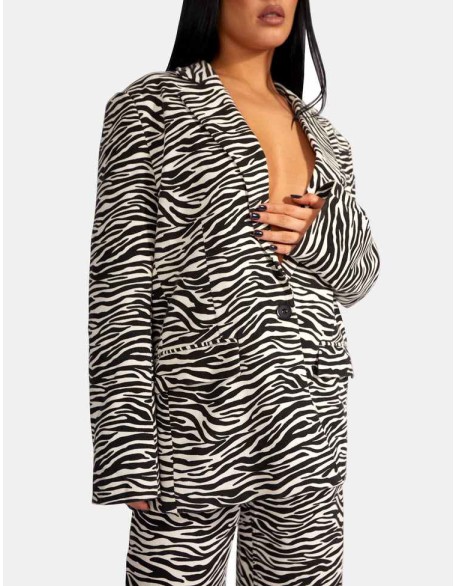 Oversized Relaxed Blazer Zebra