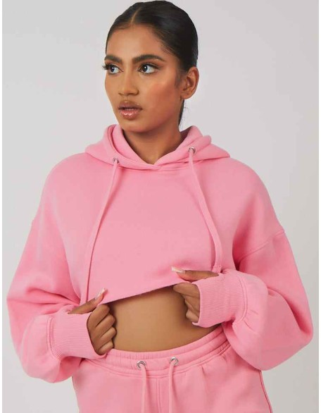 Oversized Super Cropped Hoody Pink