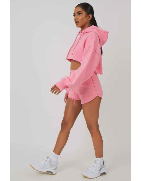 Oversized Super Cropped Hoody Pink
