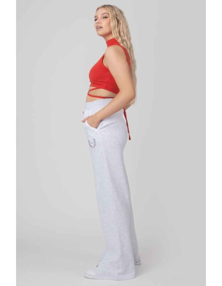 High Neck Strappy Waist Crop Top Red