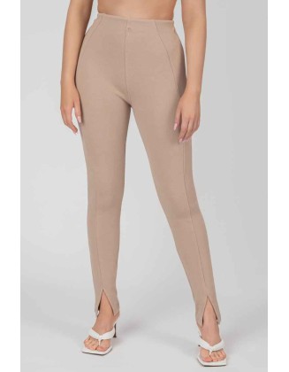 Rib Mix Acid Wash Shaper Legging Taupe