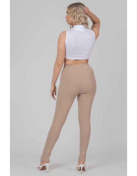 High Neck Strappy Waist Crop Top White