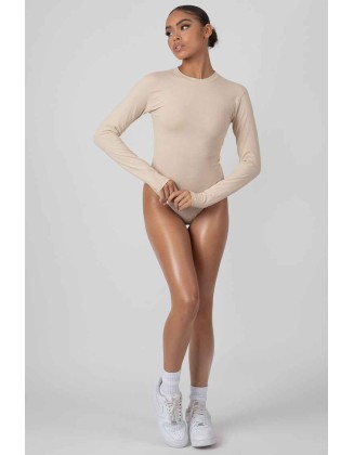 Long Sleeve Bodysuit Stone