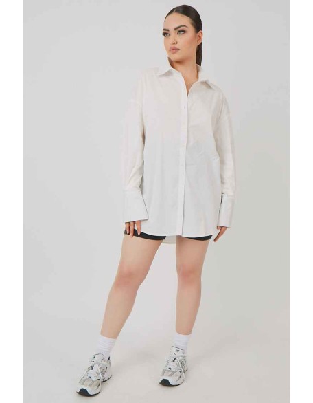 Oversized Poplin Shirt White