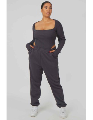 Curve Extreme High Leg Bodysuit Dark Grey