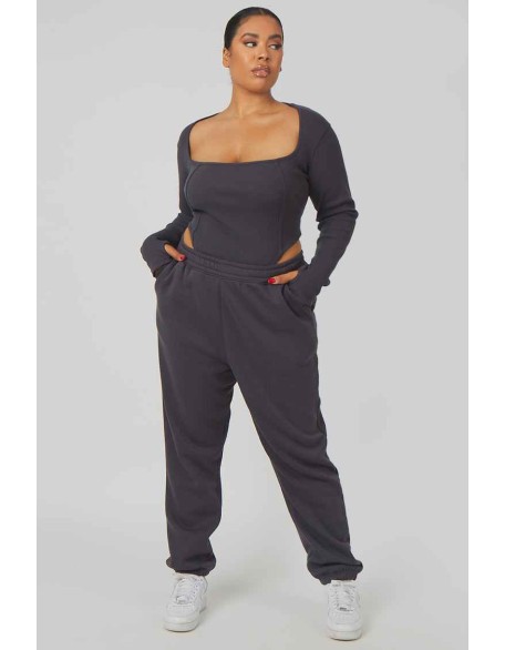 Curve Extreme High Leg Bodysuit Dark Grey