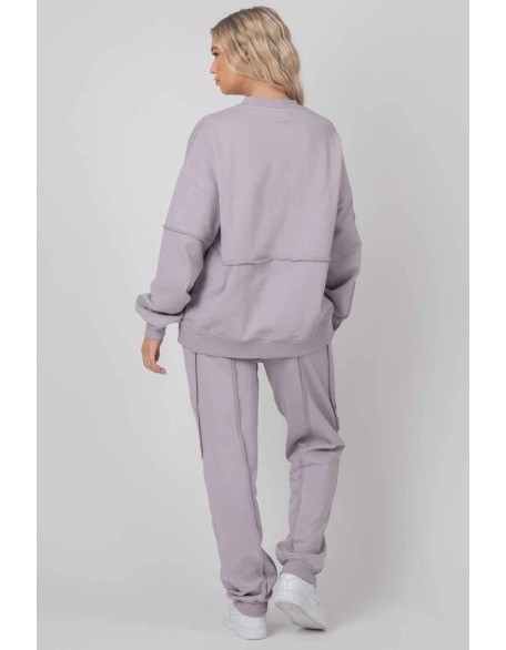 Oversized Exposed Seam Detail Sweatshirt Lilac