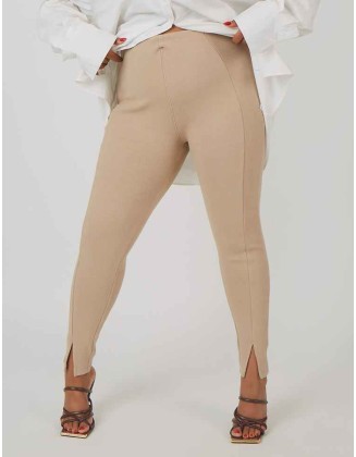 Curve Rib Mix Acid Wash Shaper Legging Nude