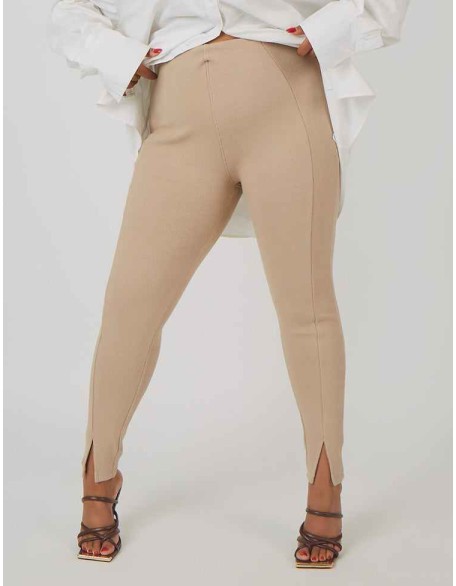 Curve Rib Mix Acid Wash Shaper Legging Nude