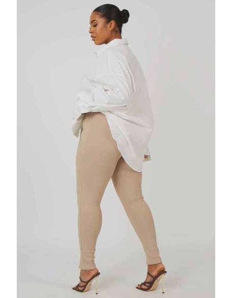 Curve Rib Mix Acid Wash Shaper Legging Nude