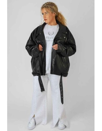 Curve Pu Oversized Biker Jacket