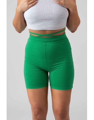 Tie Waist Cycling Shorts Green