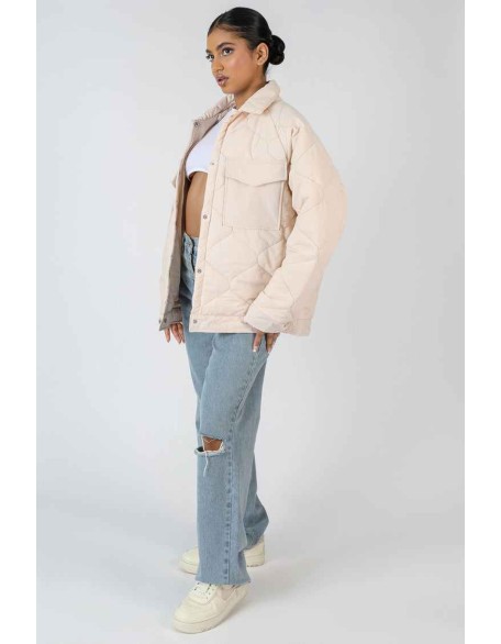 Onion Quilt Shacket Ecru
