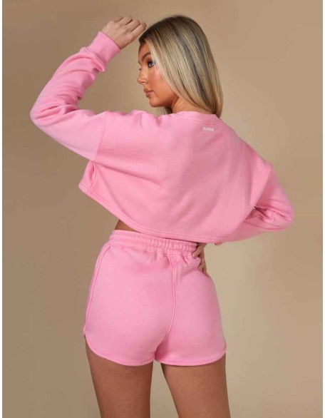 Oversized Cropped Sweat Pink