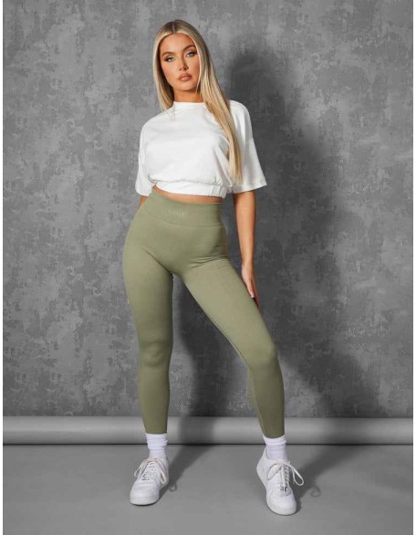 Elasticated Waist Cropped T-Shirt White
