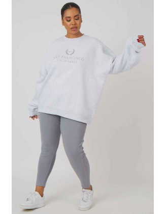 Curve Thick Waistband Ribbed Leggings Grey