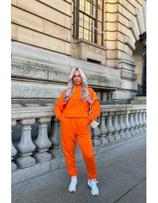 Reverse Panel Relaxed Joggers Orange