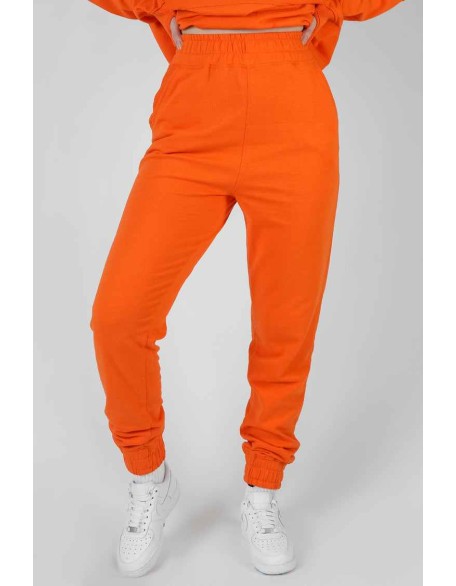Reverse Panel Relaxed Joggers Orange