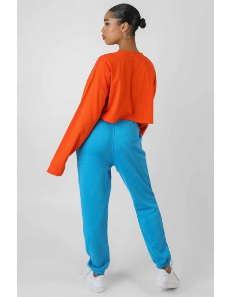 Detroit Super Cropped Long Sleeve T-Shirt Orange