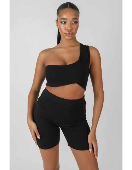 Asymmetric Bralet Black