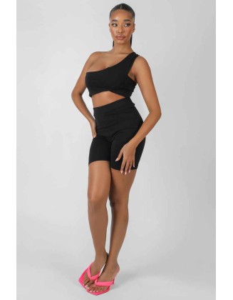 Asymmetric Bralet Black