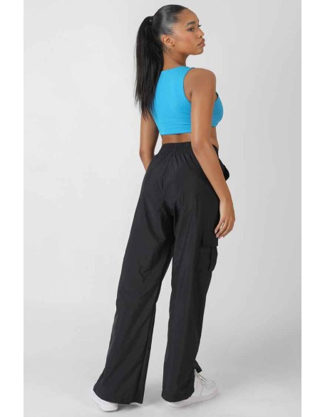 Underbust Detail Crop Top Blue